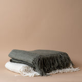 Waffle Throw Blanket with Fringe blanket Brunelli (ShopZio)