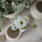 Faux White Ranunculus Spray faux stem Indaba