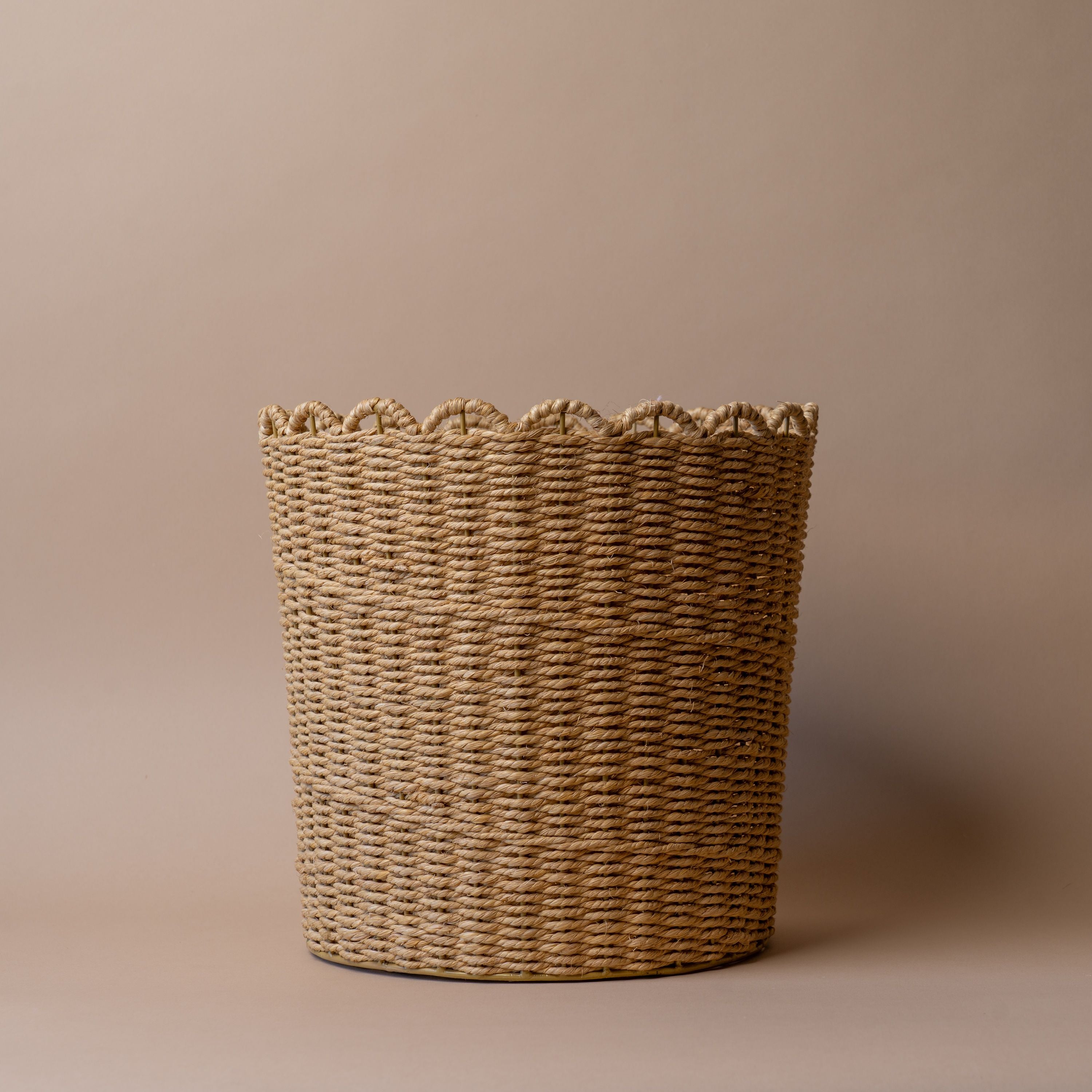 Jute Storage Basket with Scallop Edge basket Indaba Large