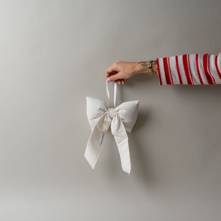 White Canvas Bow Decorative Objects Luxe B Co (Faire) Small