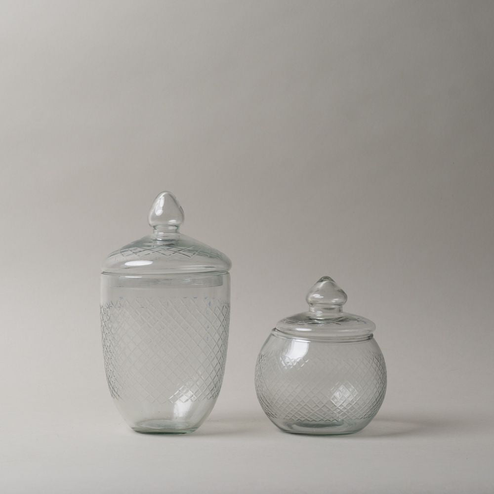Hand Blown Glass Jar with Lid glass jar Creative Co-op (DYA)