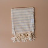 Turkish Cotton Hand Towel hand towel House of Jude Grey Stripe