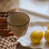 Organic Blue Edge Cup & Saucer mug Tranquillo (DYA)