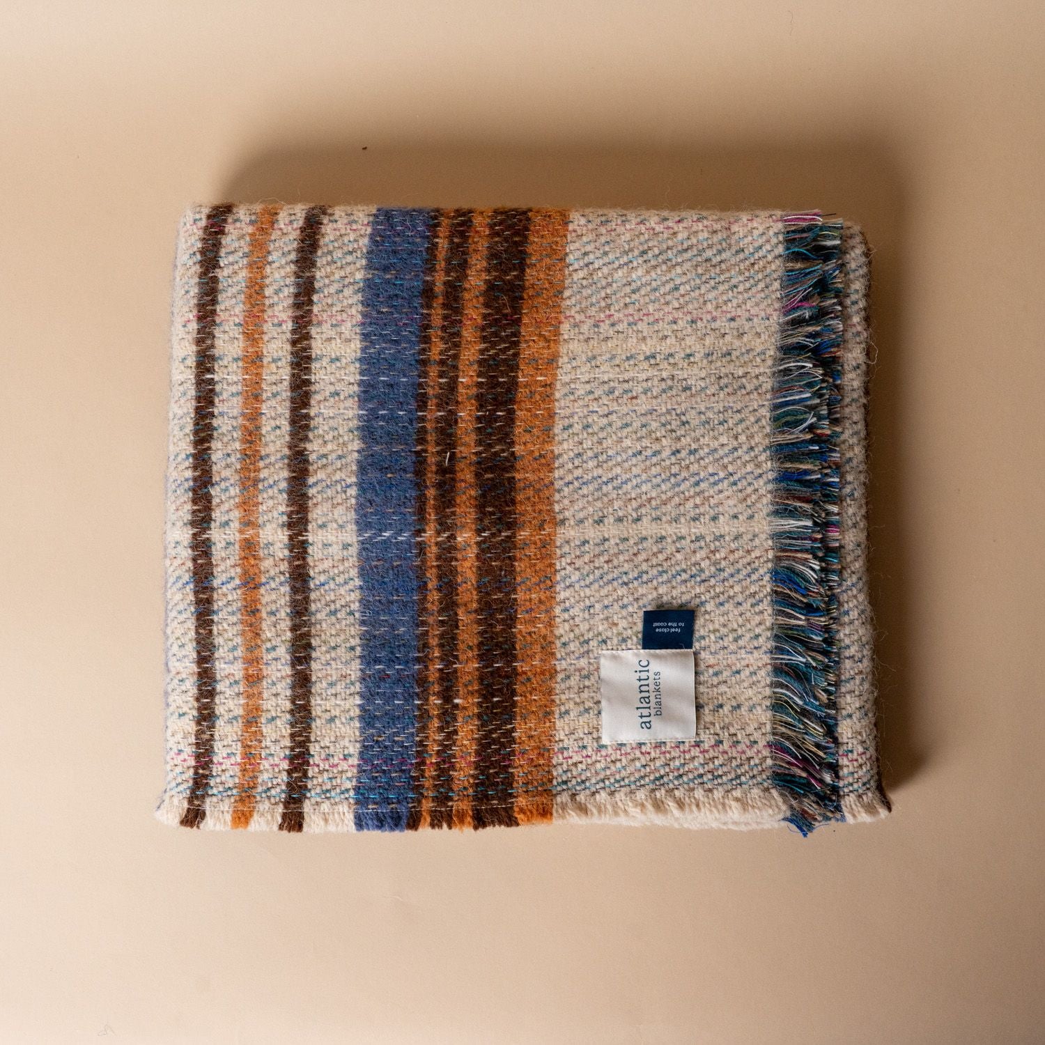 Recycled Wool Throw Blanket Blanket Atlantic Blankets (Faire) Yellow Stripe