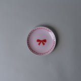 Holiday Bow Porcelain Dish Set CHRISTMAS 2025 DANICA (Faire) Light Pink Plate