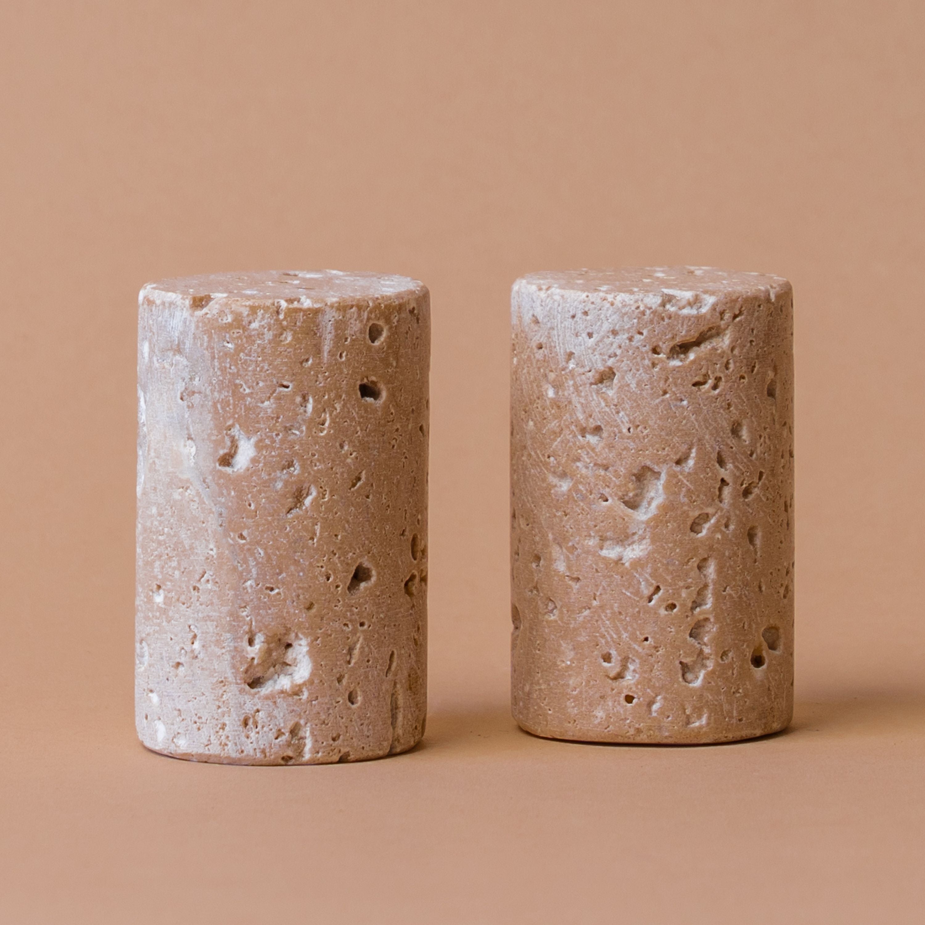 Travertine Salt & Pepper Shakers salt and pepper shakers Creative Co-op (DYA)