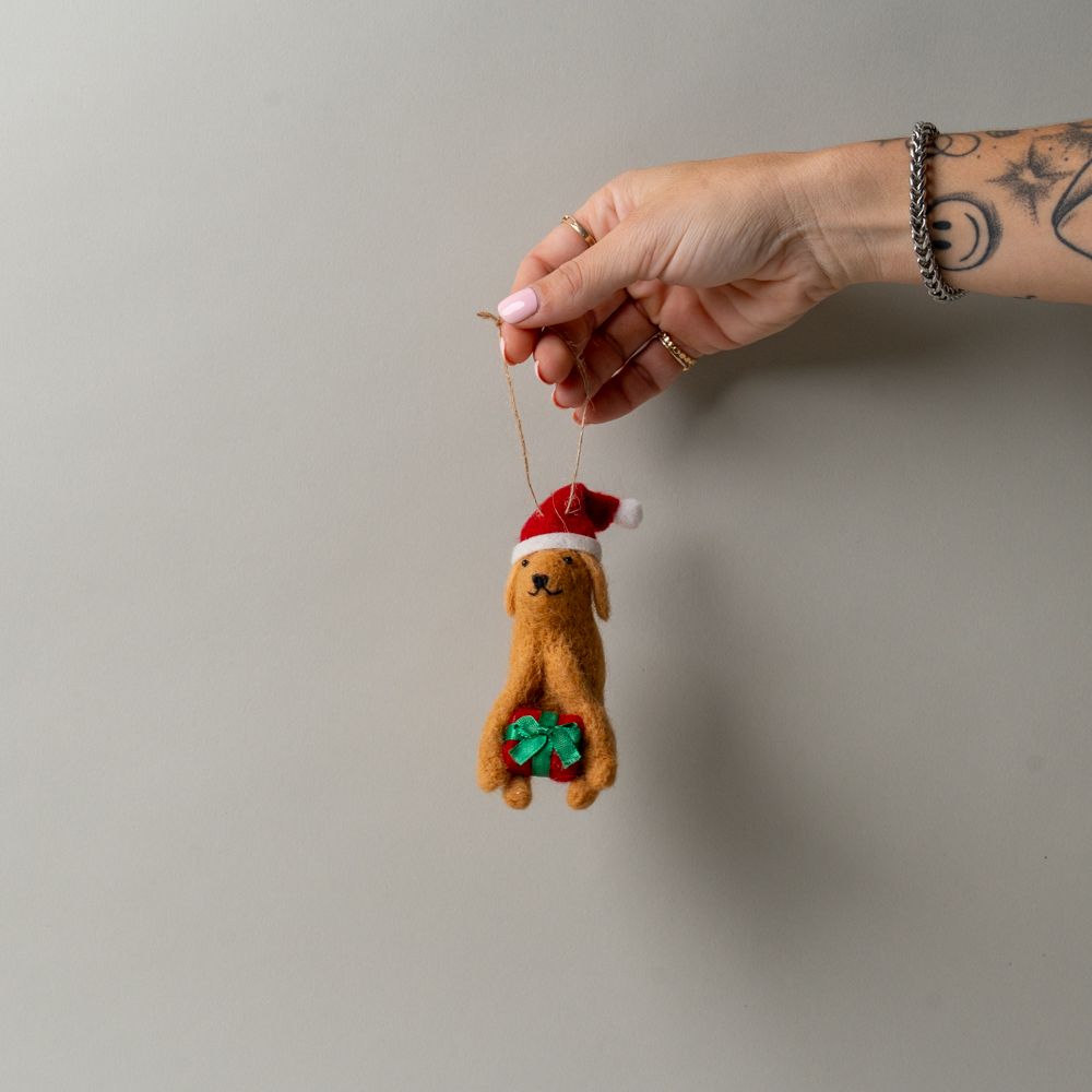 Puppy Present Ornament CHRISTMAS 2025 Abbott Collection