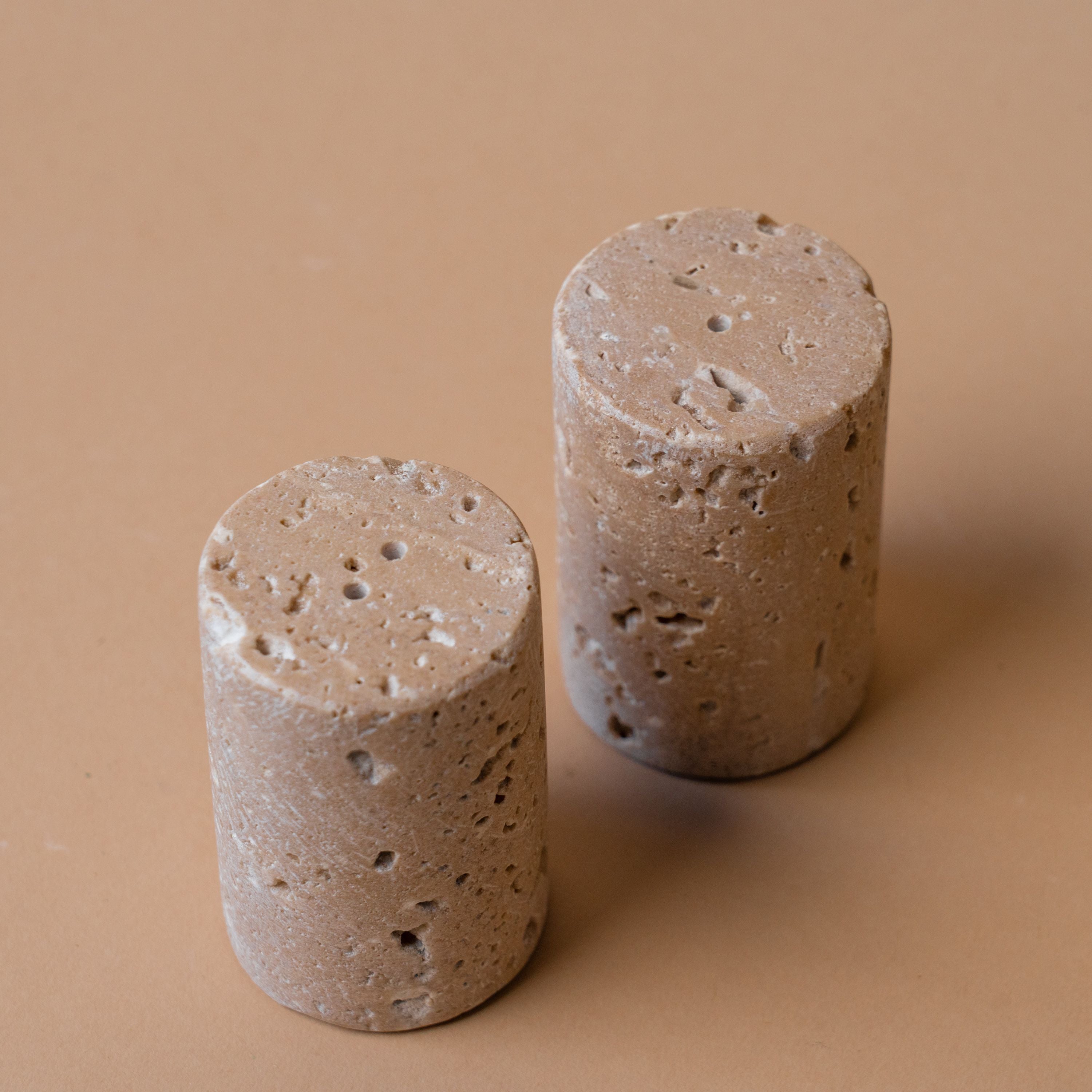 Travertine Salt & Pepper Shakers salt and pepper shakers Creative Co-op (DYA)