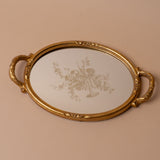 Antiqued Oval Floral Tray