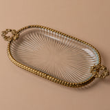 Glass Dish with Antiqued Gold Edge tray Silver Tree Home & Holiday (Faire)