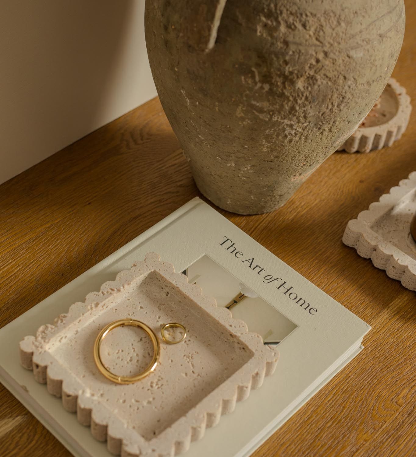Travertine Scallop Square Tray tray Indaba