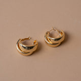 Gold Plated Layered Hoop Earrings
