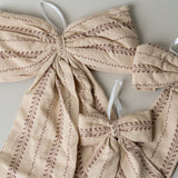 Beige Embroidery Stripe Bow Decorative Objects Luxe B Co (Faire)