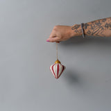 Cotton Mache Jewel Ornament CHRISTMAS 2025 DANICA (Faire) Red Stripe