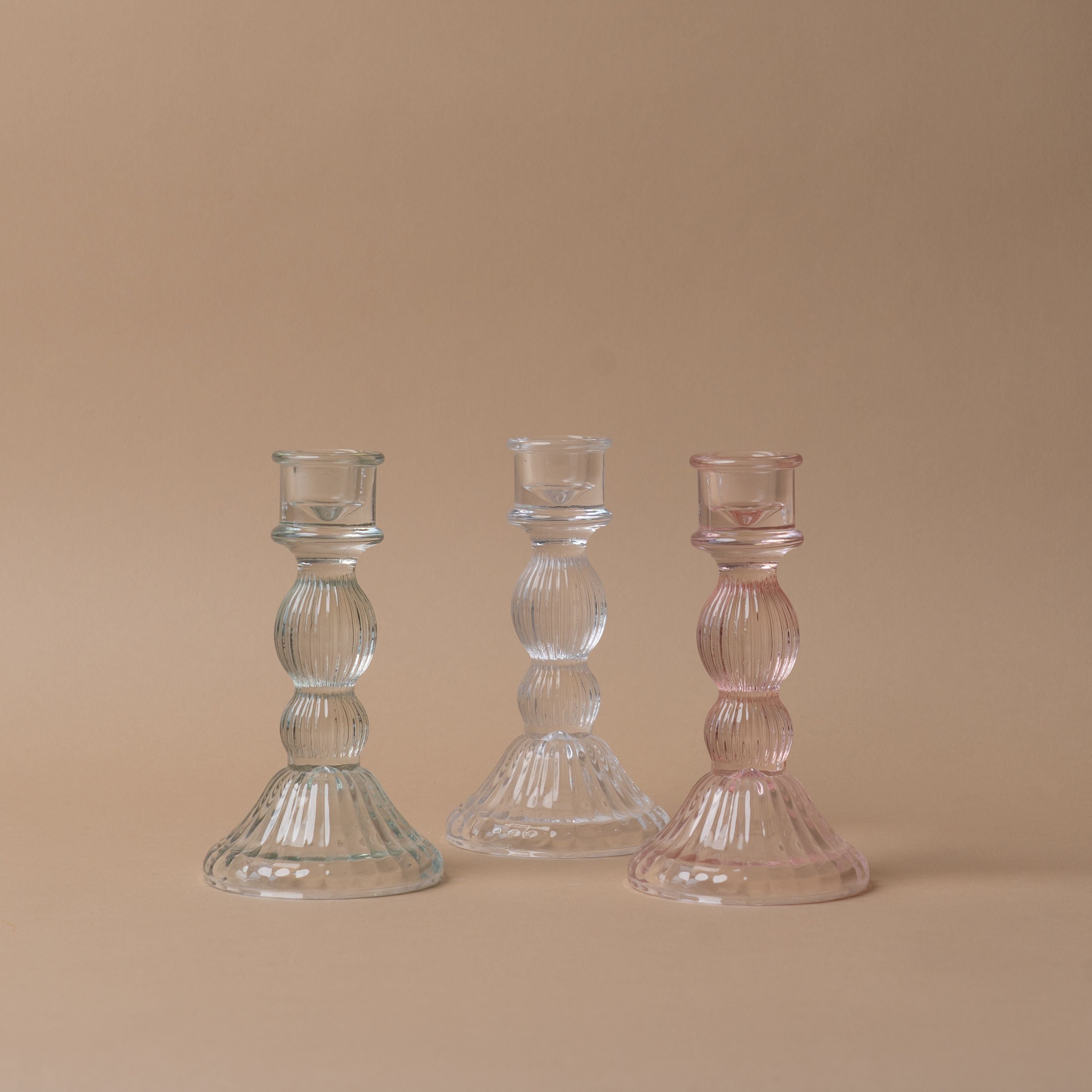 Reeded Glass Candle Holder candle holder Indaba