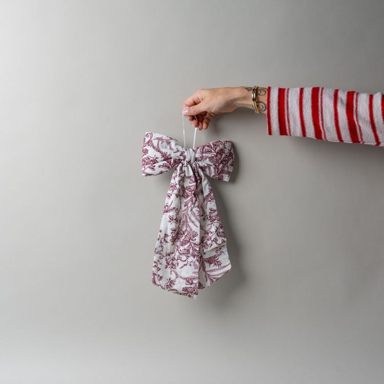 Burgundy Toile Bow Decorative Objects Luxe B Co (Faire) Medium