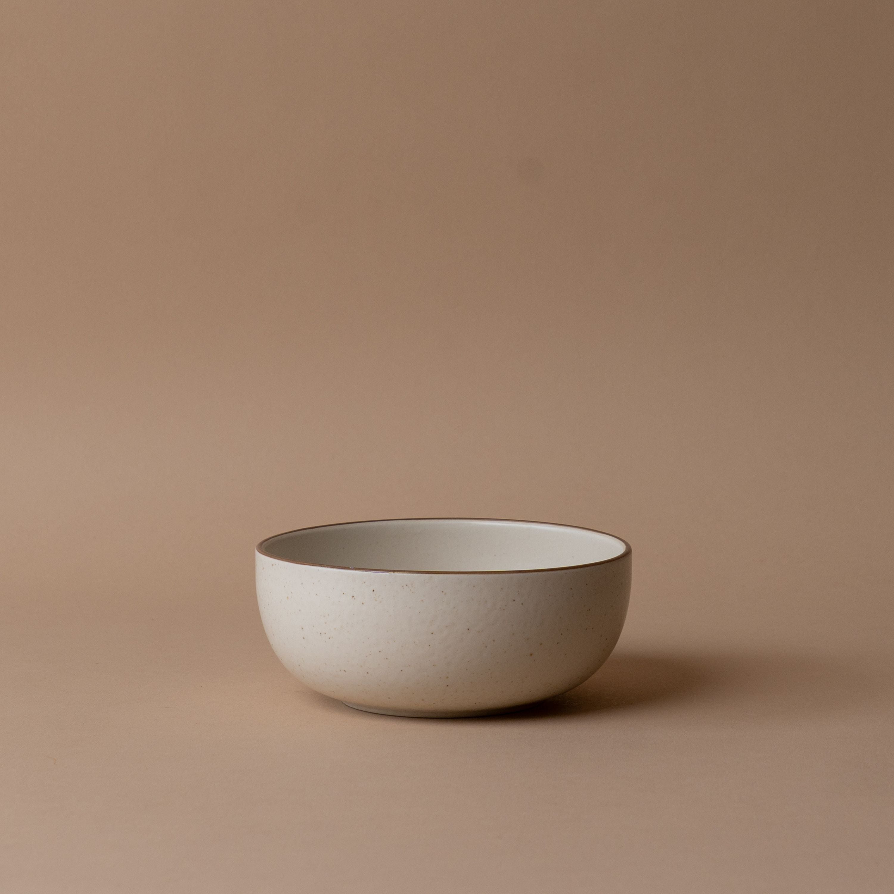 Ceramic Vanilla Bowl with Espresso Detail bowl David Shaw Cereal Bowl
