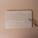 Travertine Cheese Board with Leather Tie cheese board Creative Co-op (DYA)