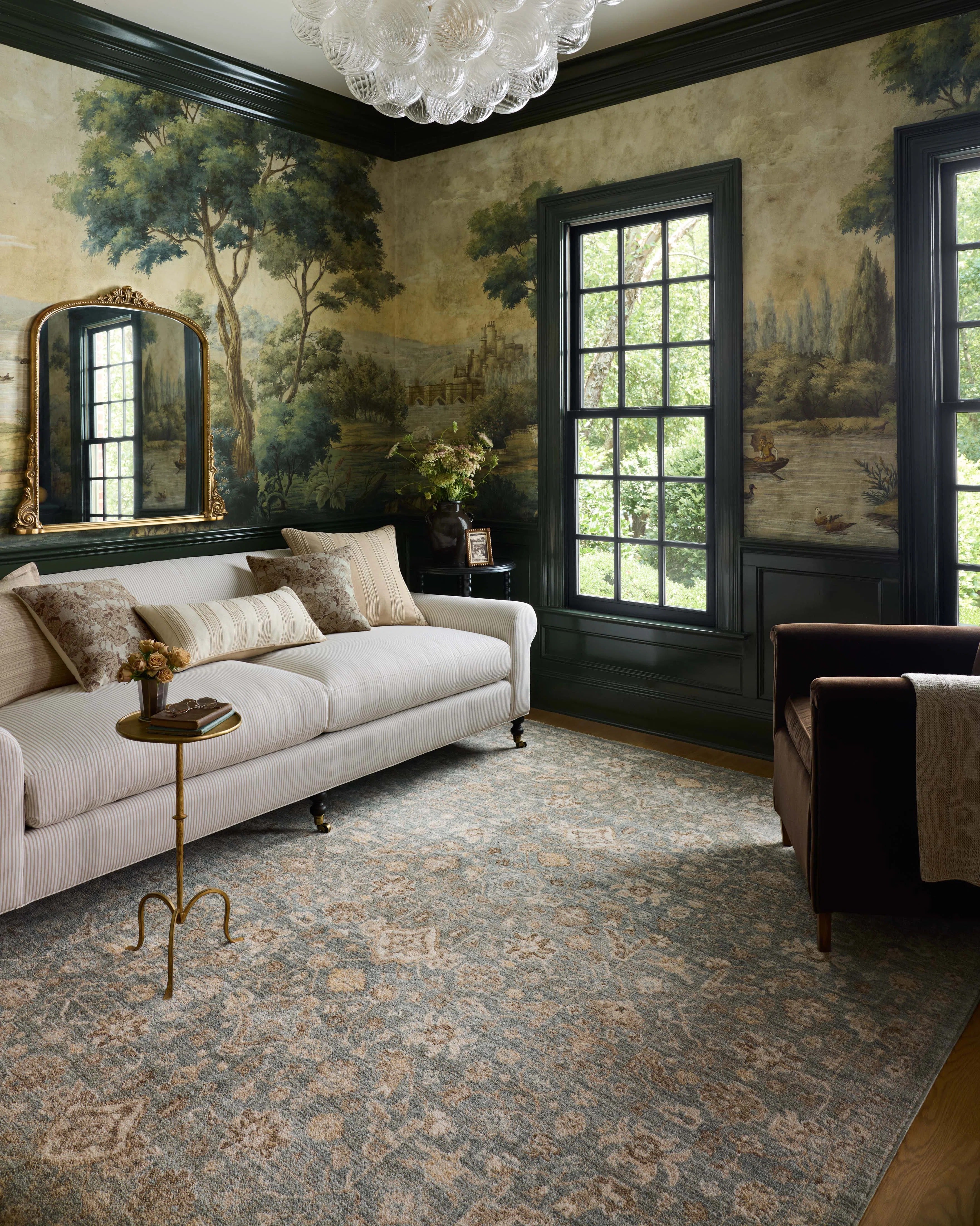 Chris Loves Julia x Loloi Palma Blue / Natural Rug RUGS - synthetic Loloi