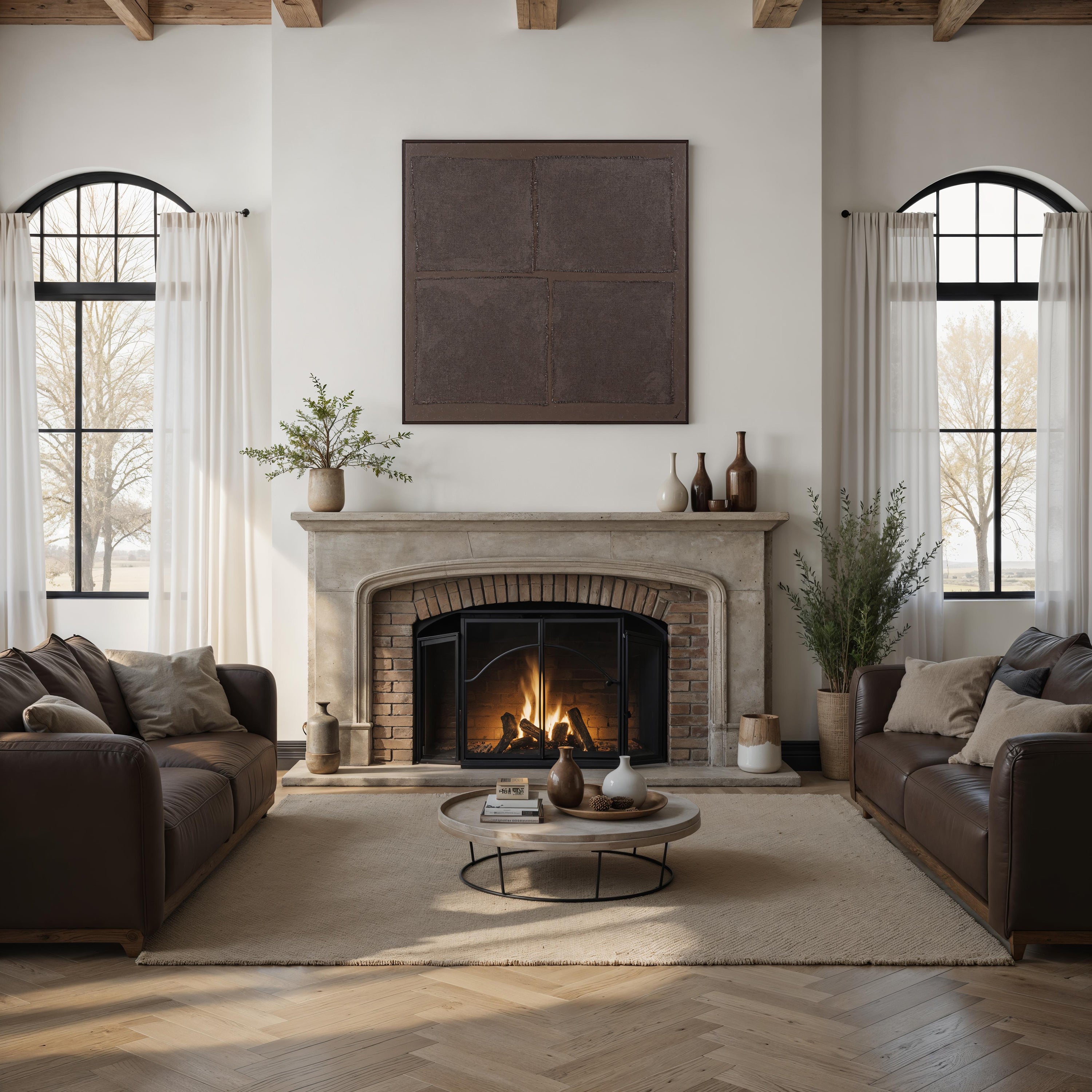 "Spruce" Burlap Framed Wall Art ARTWORK - framed print Renwil