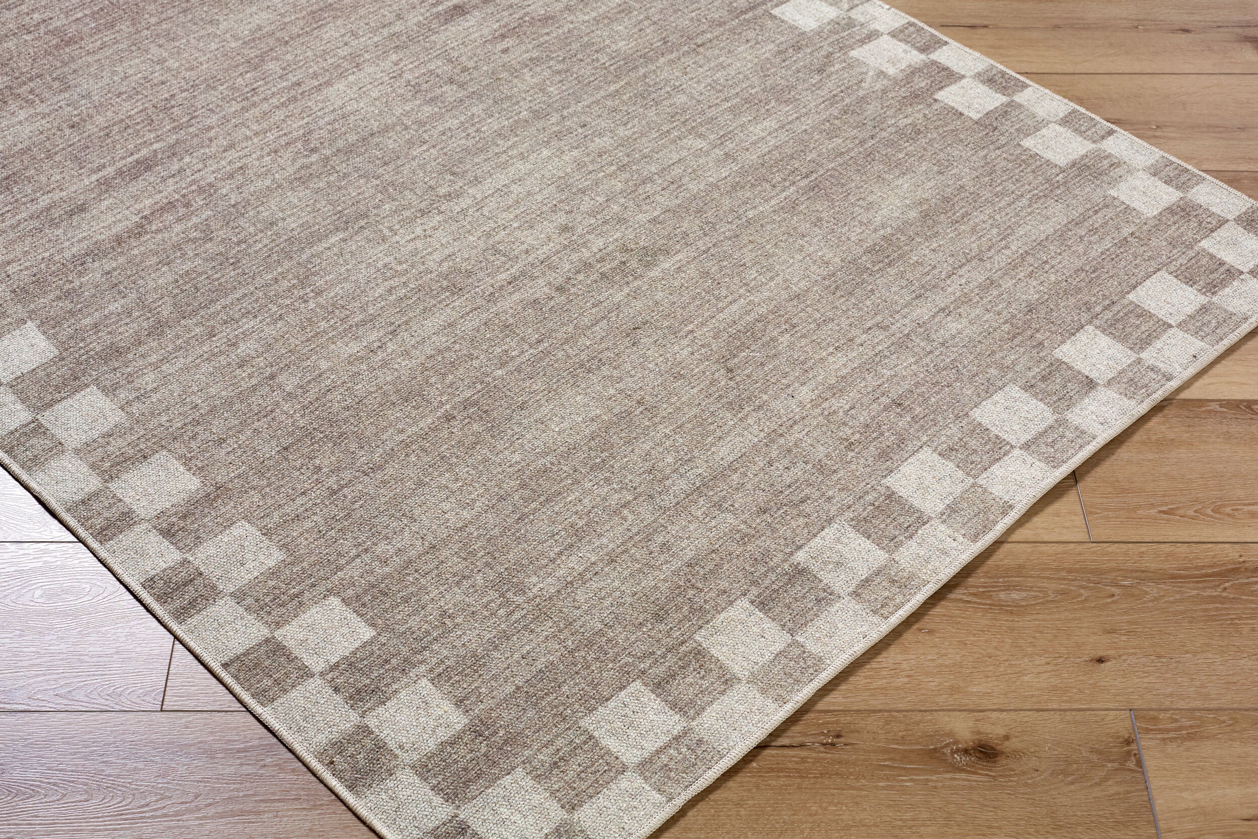 Jude Checkered Border Washable Rug RUGS - washable Surya
