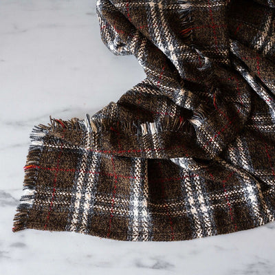 Brown Plaid Throw Blanket - Rug & Weave