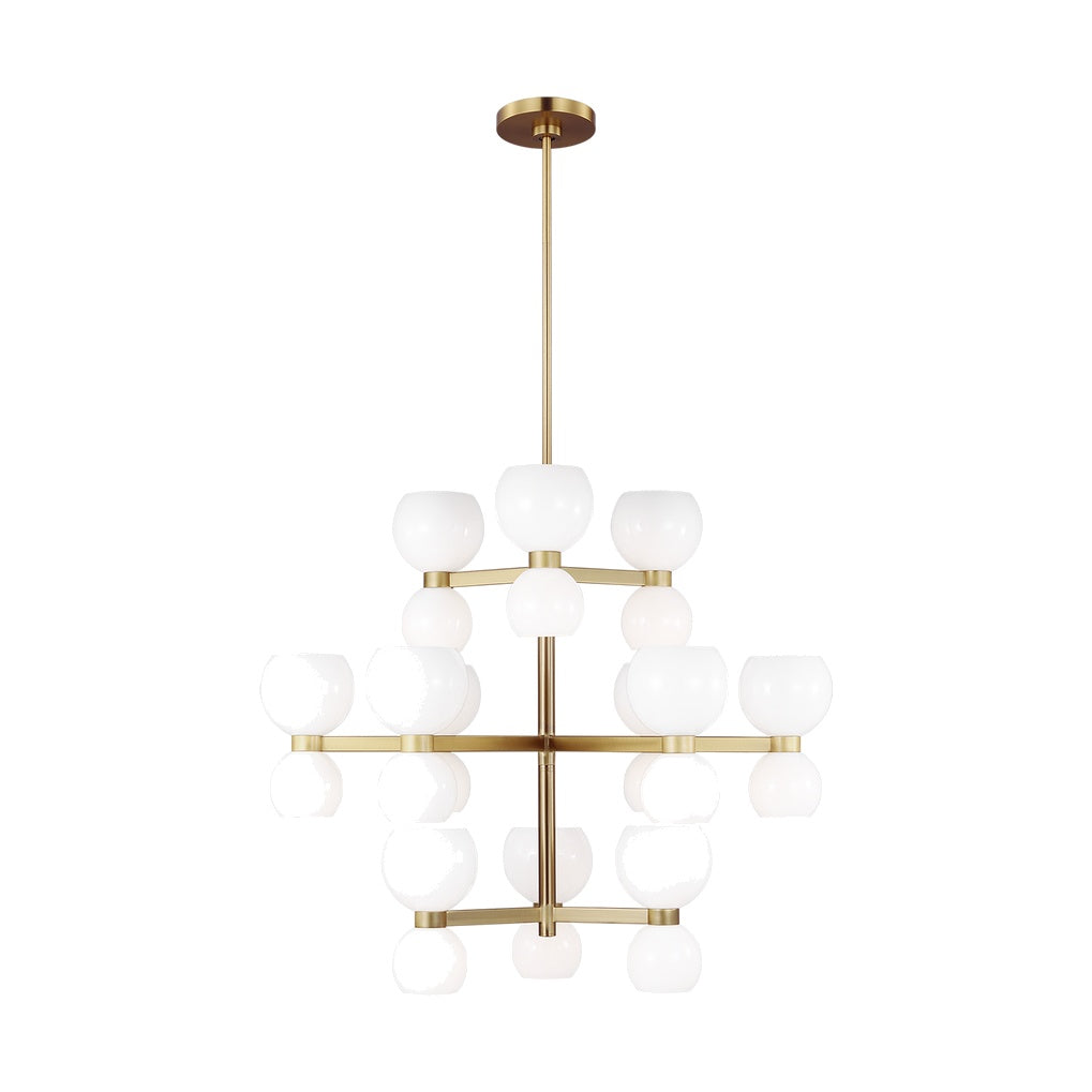 Londyn Large Chandelier LIGHTING - chandelier Visual Comfort Milk White Glass