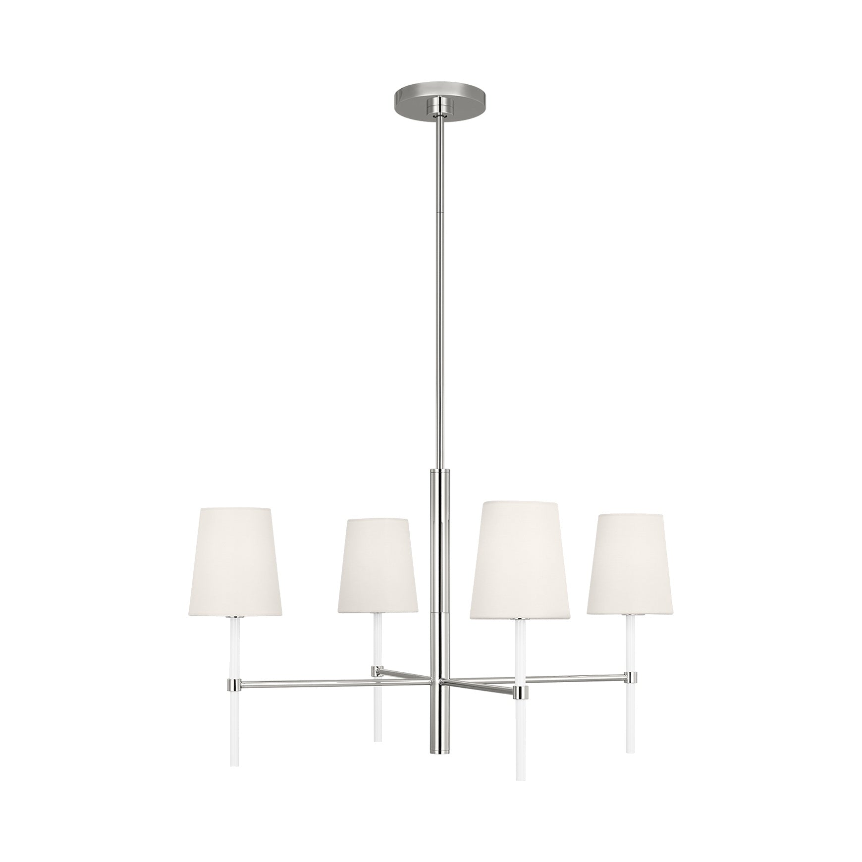 Monroe Small Chandelier LIGHTING - chandelier Visual Comfort Polished Nickel