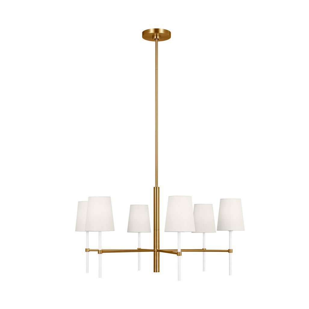 Monroe Medium Chandelier LIGHTING - chandelier Visual Comfort Burnished Brass
