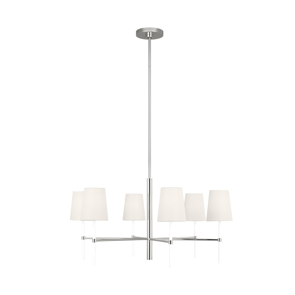 Monroe Medium Chandelier LIGHTING - chandelier Visual Comfort Polished Nickel