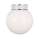 Monroe Semi Flush Mount LIGHTING - ceiling fixture Visual Comfort - Studio Nickel/White