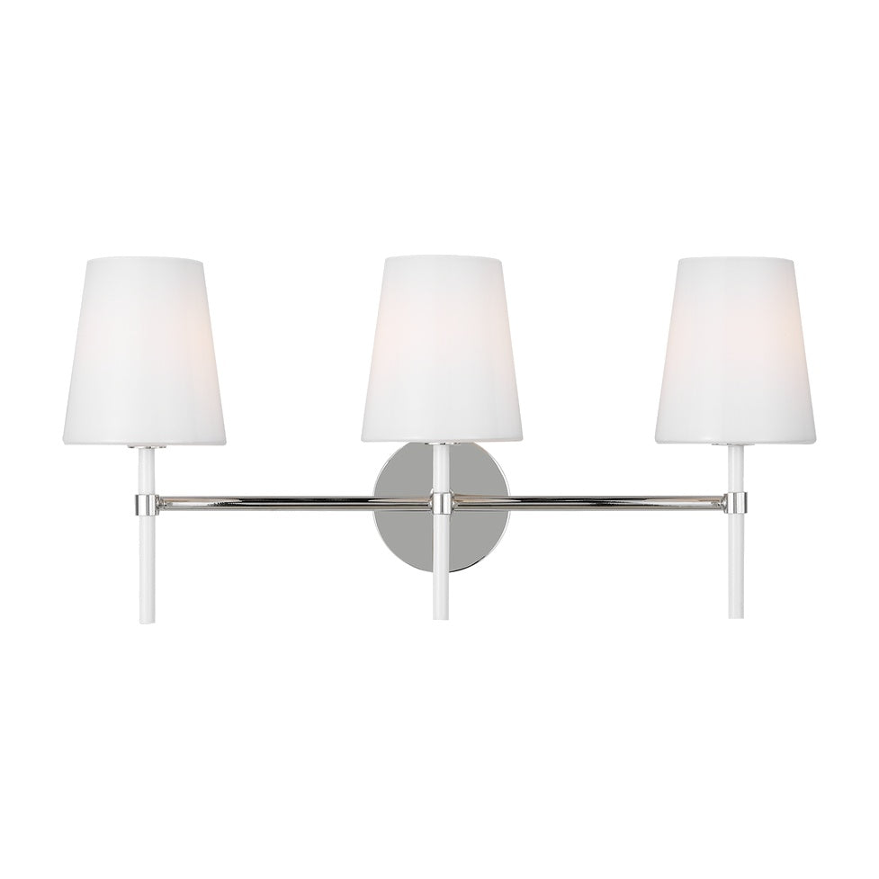 Monroe 3-light Vanity Sconce LIGHTING - vanity Visual Comfort - Studio Polished Nickel