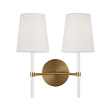 Monroe Double Sconce LIGHTING - sconce Visual Comfort - Studio Burnished Brass