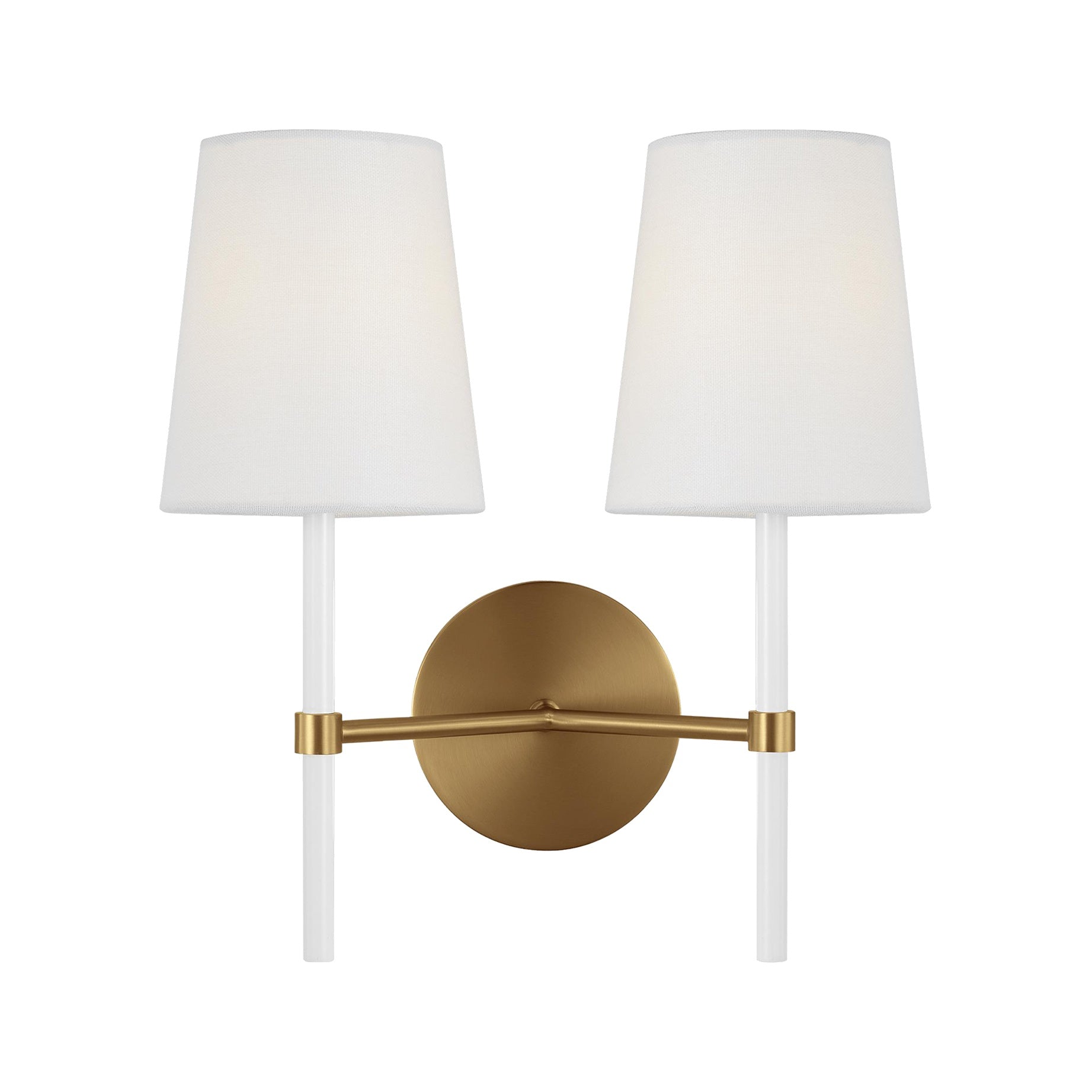 Monroe Double Sconce LIGHTING - sconce Visual Comfort - Studio Burnished Brass