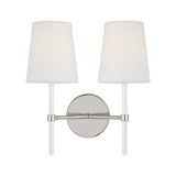 Monroe Double Sconce LIGHTING - sconce Visual Comfort - Studio Polished Nickel