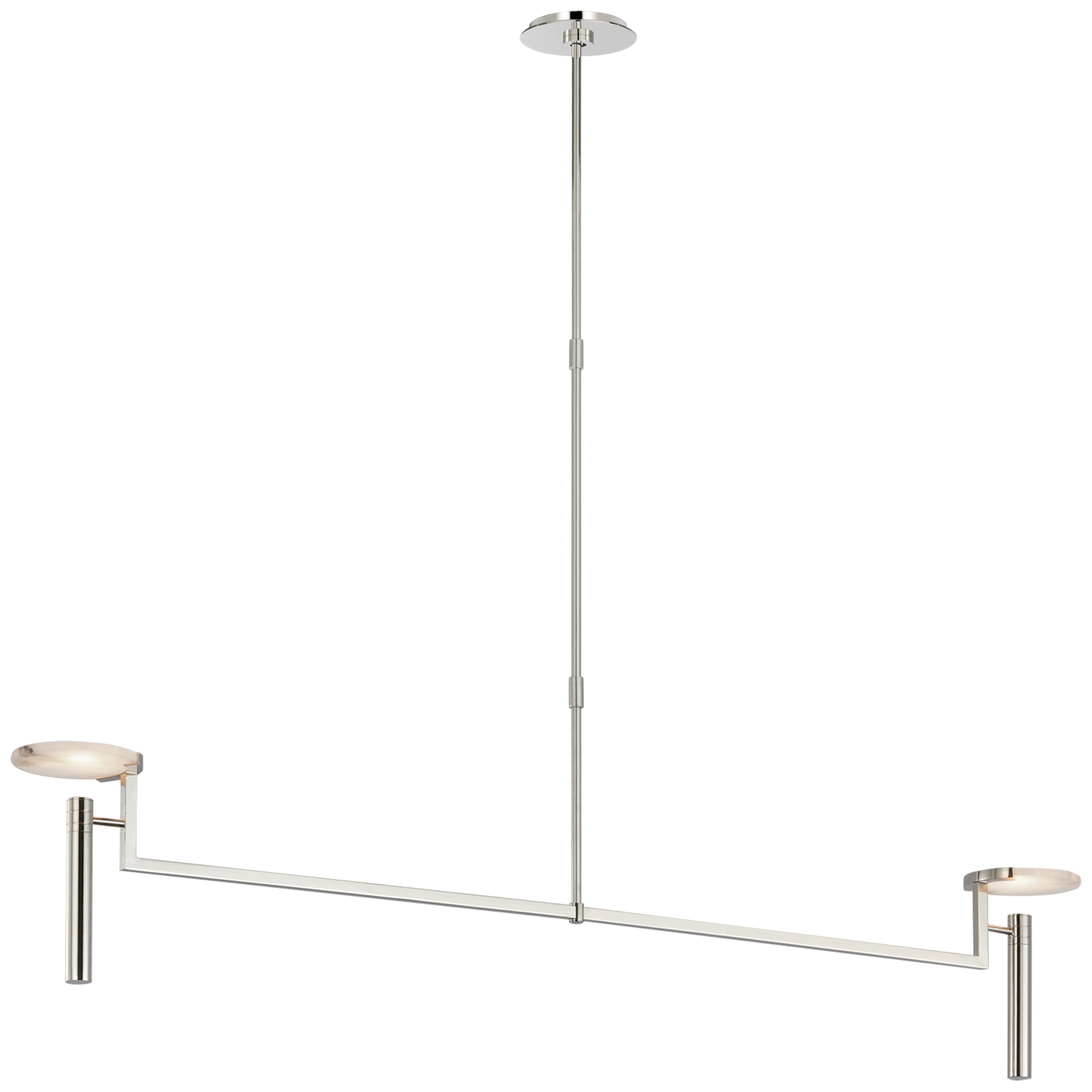 Melange Extra Large Floating Disc Linear Chandelier LIGHTING - chandelier Visual Comfort Polished Nickel