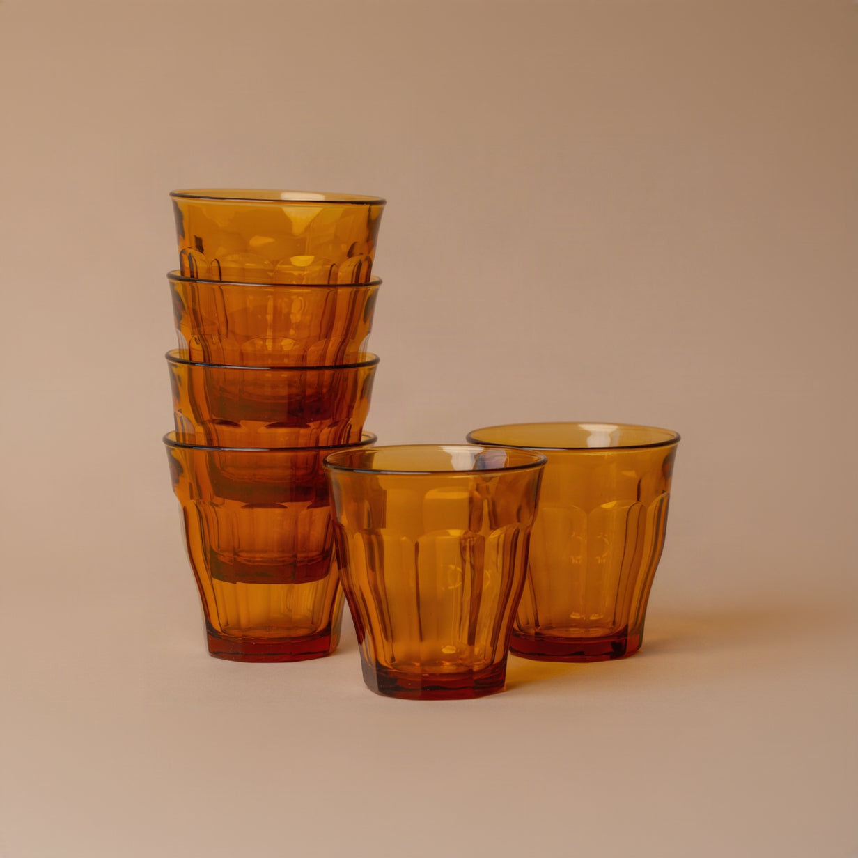 Short Amber Picardie Glass Tumbler glass tumbler Inter Continental Mercantile
