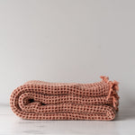 Rust Waffle Throw Blanket - Rug & Weave