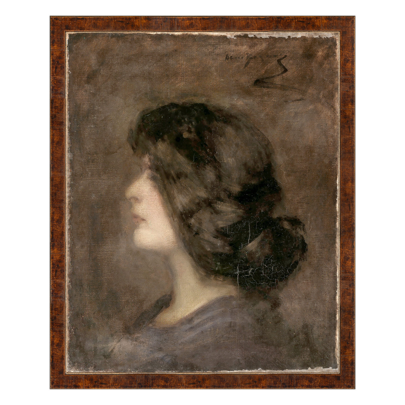 "Misty Portrait of a Young Girl" Framed Art Print