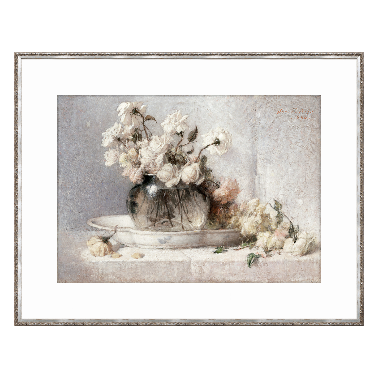 "Vase of Roses" Framed Art Print, Large