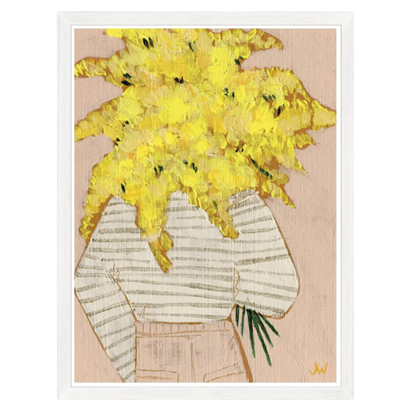 "Yellow Floral Style" Framed Art Print