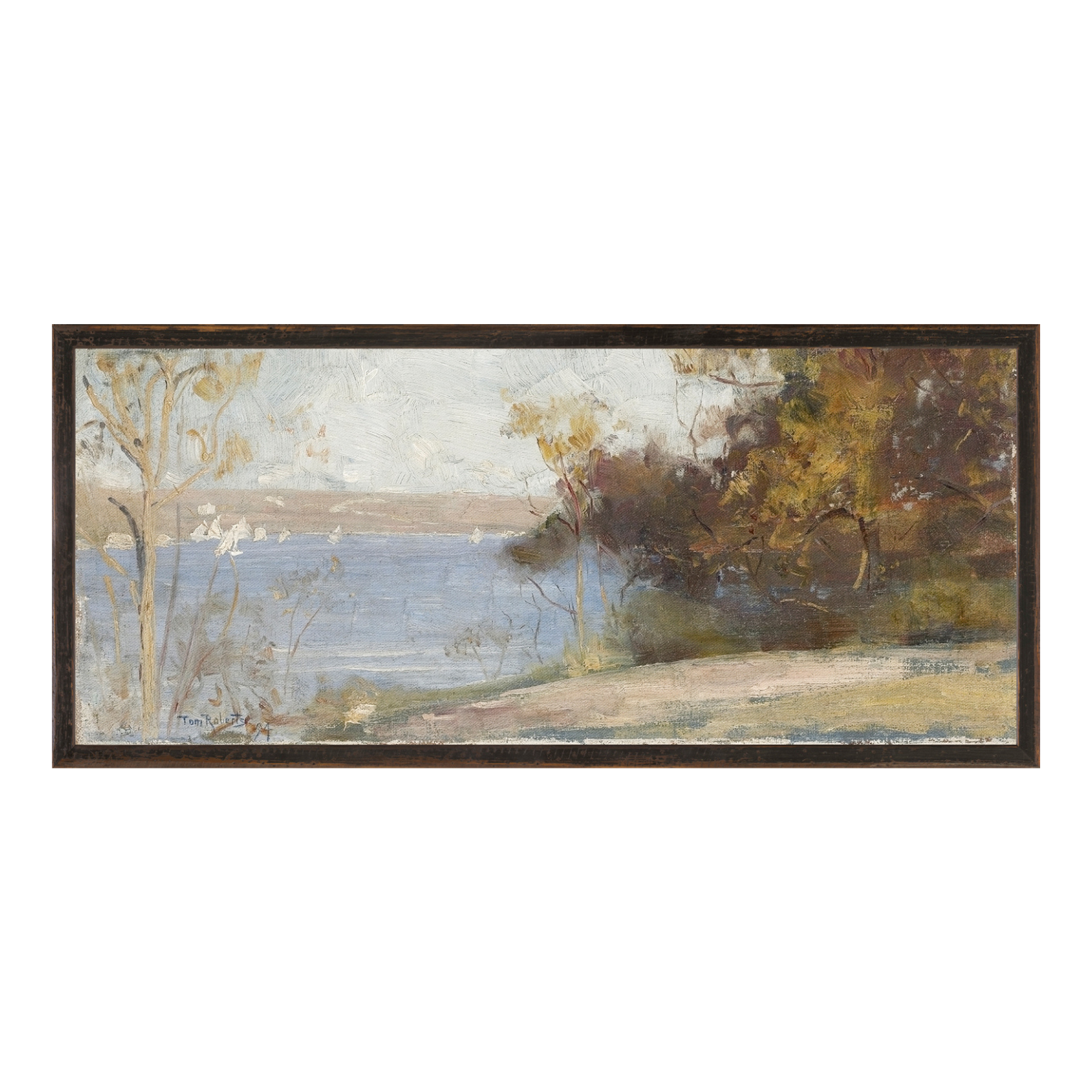 "Lakeside Stroll" Framed Art Print