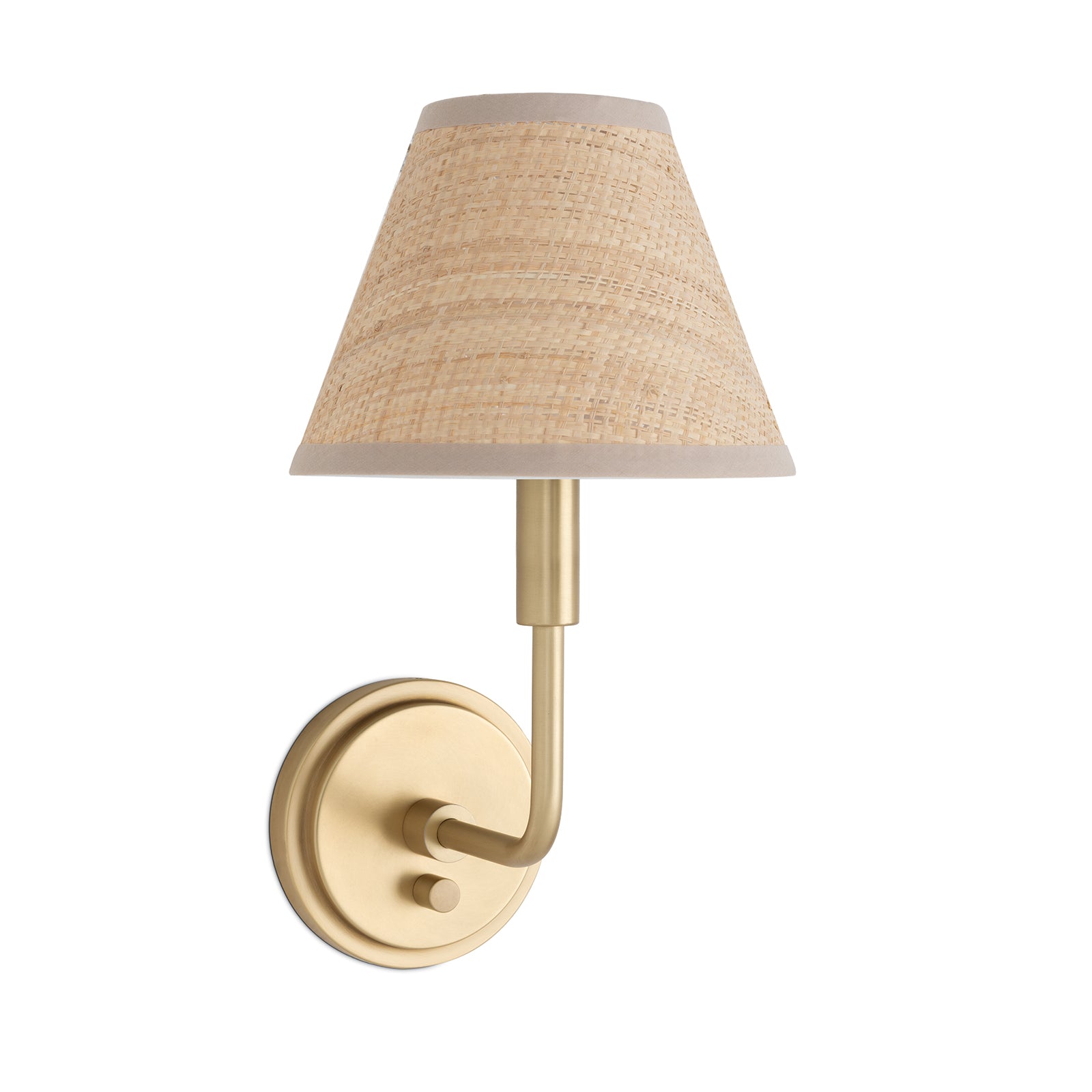 Polly Sconce Single (Natural Brass with Rattan Shade) Wall Sconces Regina Andrew