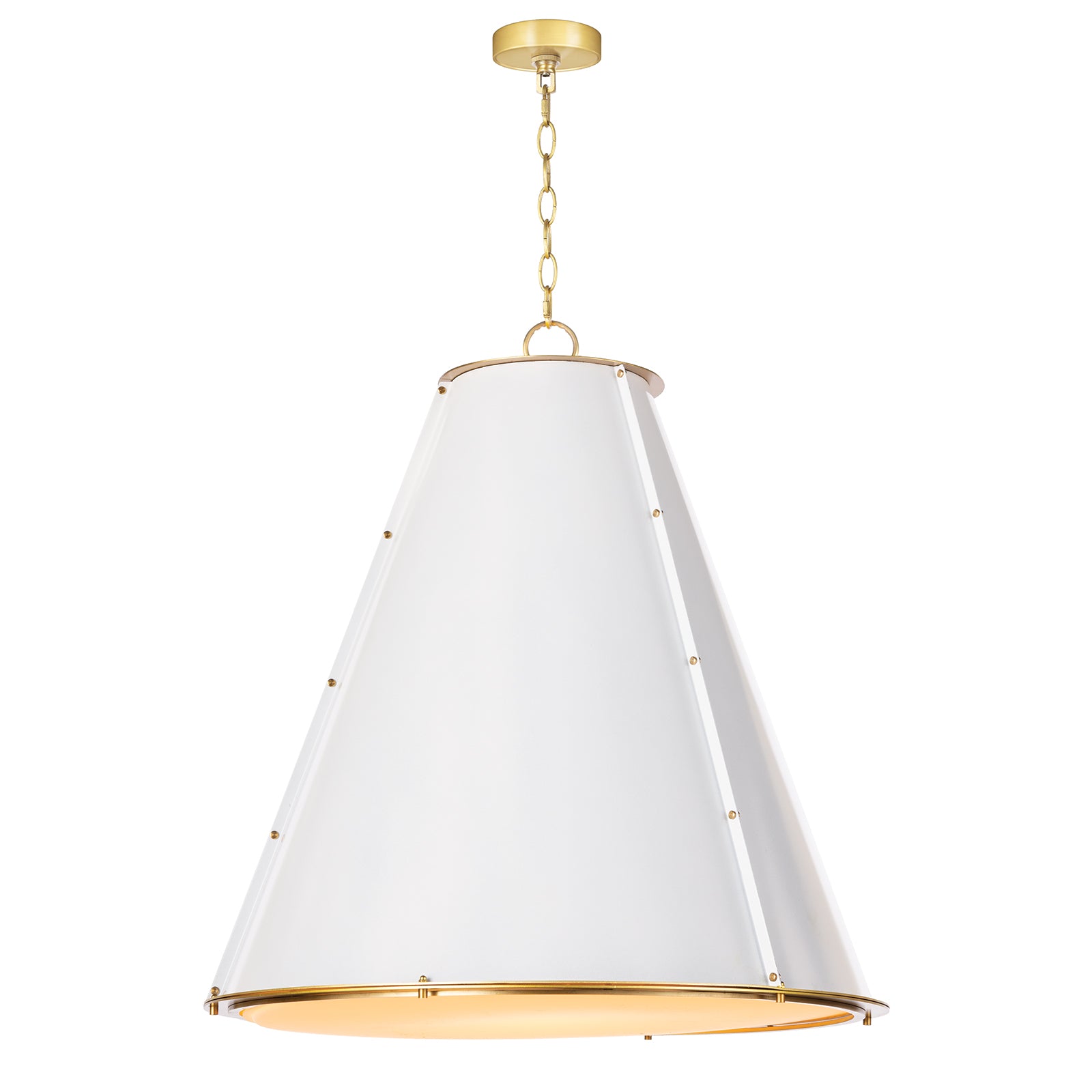 French Maid Chandelier Large (White and Natural Brass) Chandelier Regina Andrew