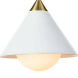 Hilton Pendant (White and Natural Brass)