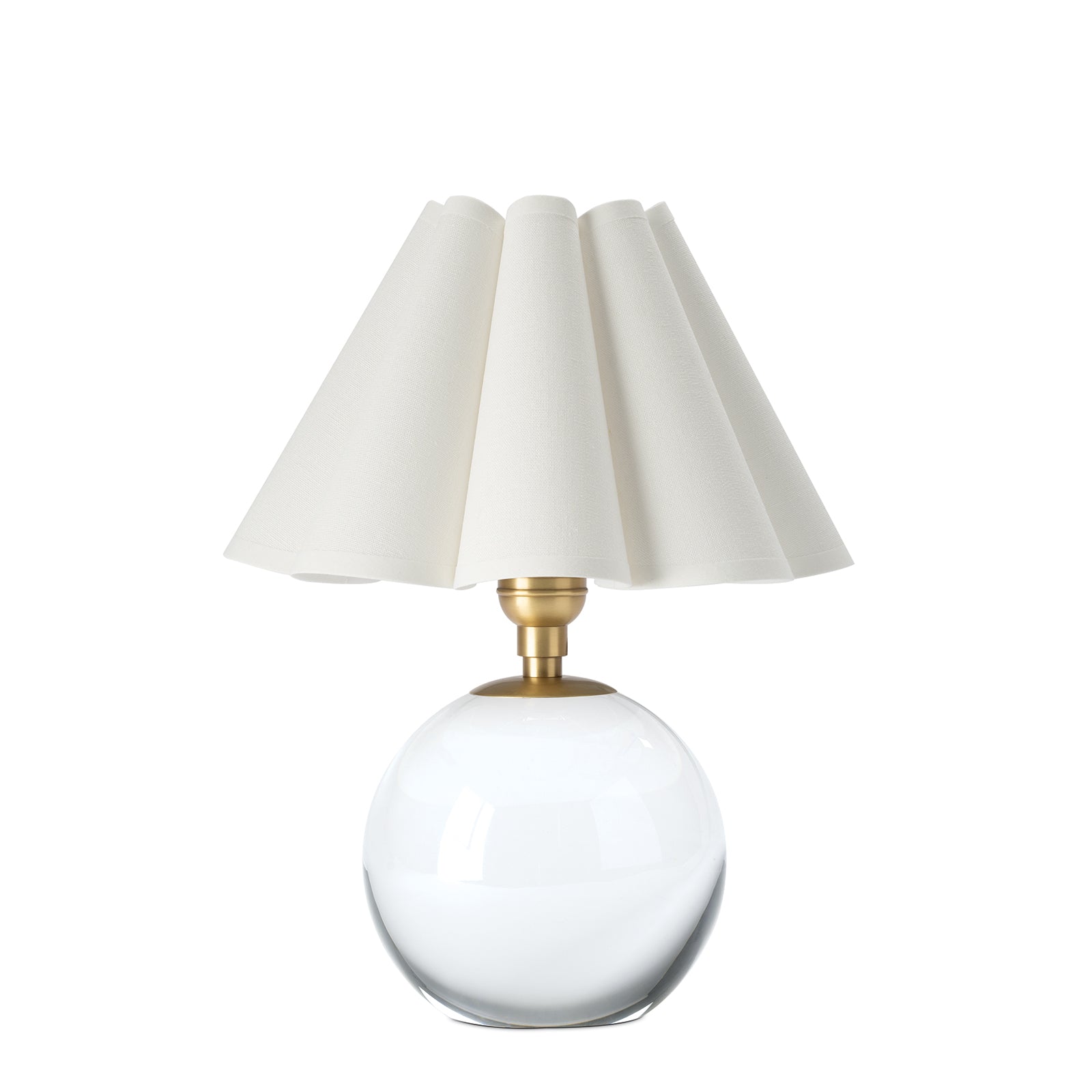 Giorgio Crystal Mini Lamp (Natural Brass with White Shade) - Rug & Weave