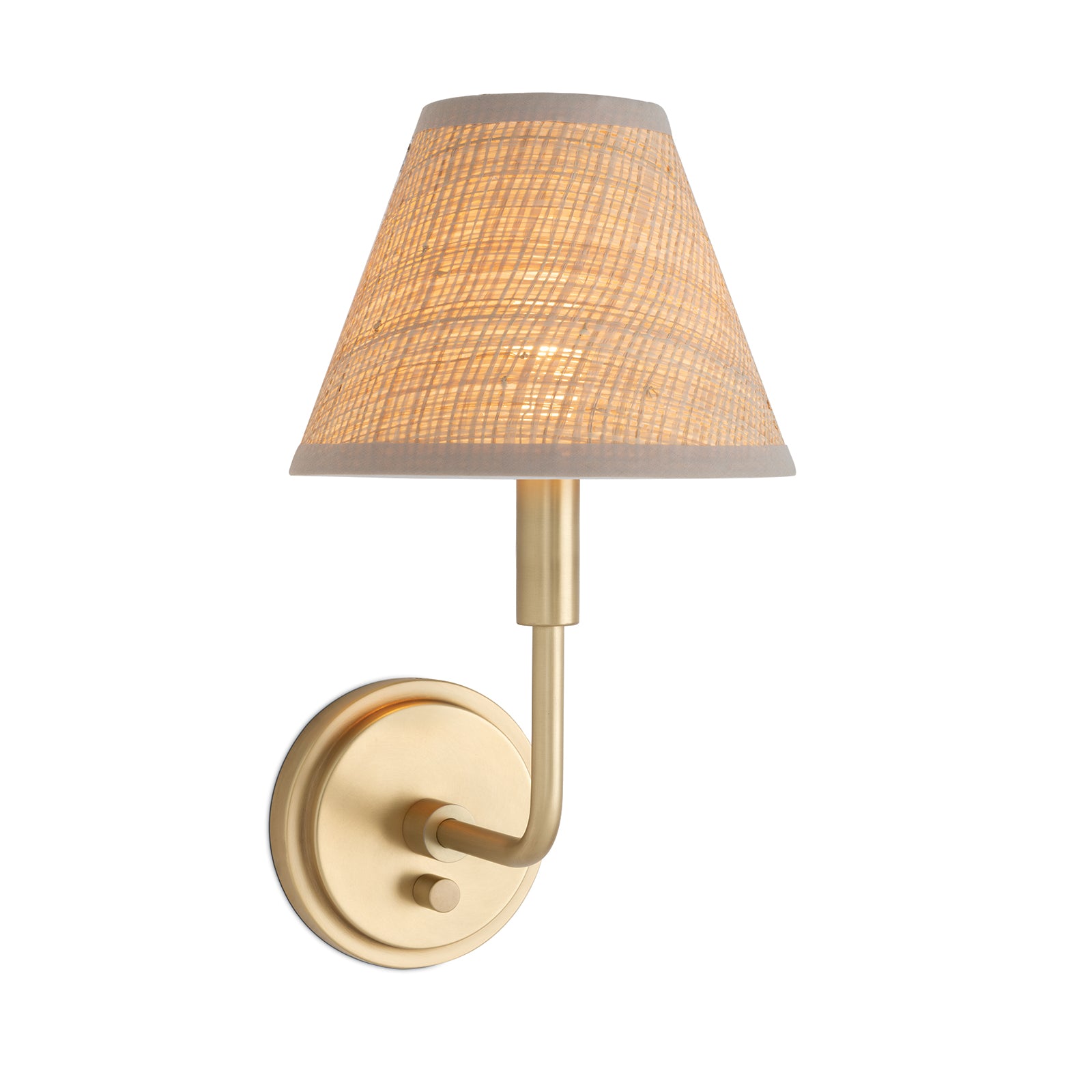 Polly Sconce Single (Natural Brass with Rattan Shade) Wall Sconces Regina Andrew