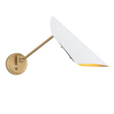 Vest Single Arm Sconce (White and Natural Brass)