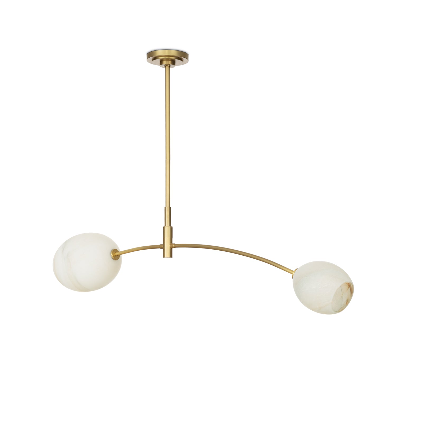Artemis Pendant Double (Natural Brass with Alabaster Glass) Pendants Regina Andrew