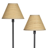 Polly Floor Lamp (Blackened Brass with Rattan Shade)